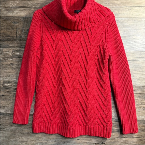 Talbots Sweaters - Talbots Vibrant Red Cowl Neck Sweater